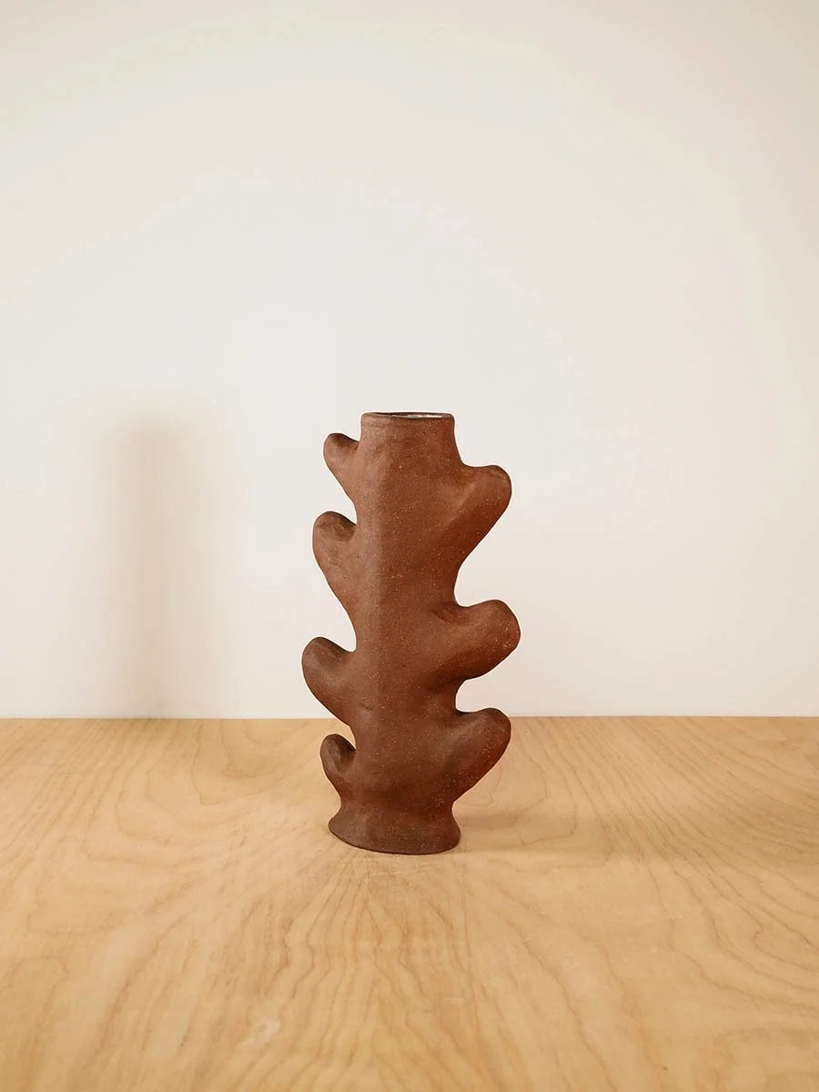 Ric Rac Vase, medium (dark brown)