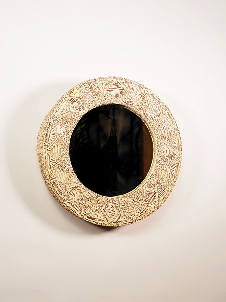 Carved Mirror Frame, Geometric