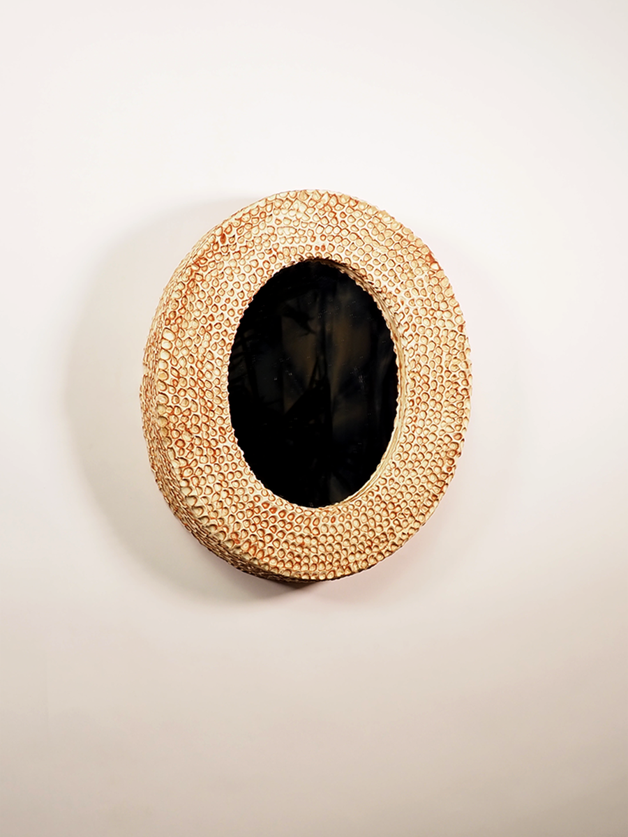 Carved Mirror Frame, Red