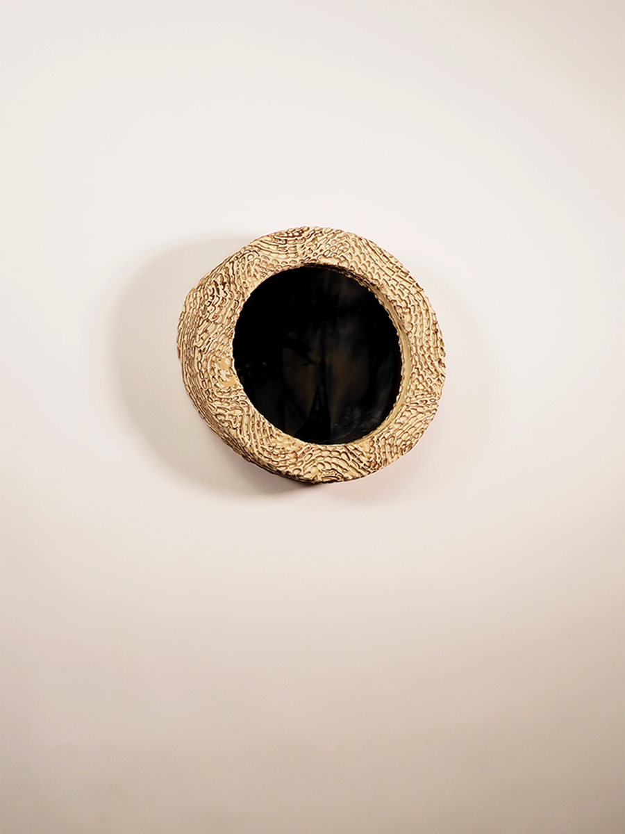 Carved Mirror Frame, Sepia Ripple