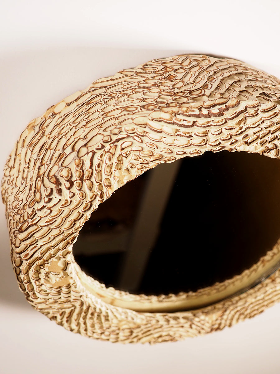 Carved Mirror Frame, Sepia Ripple