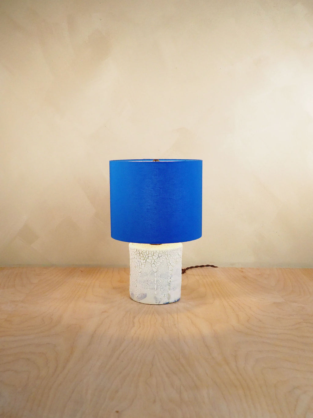 Petite Blue Crackle Lamp