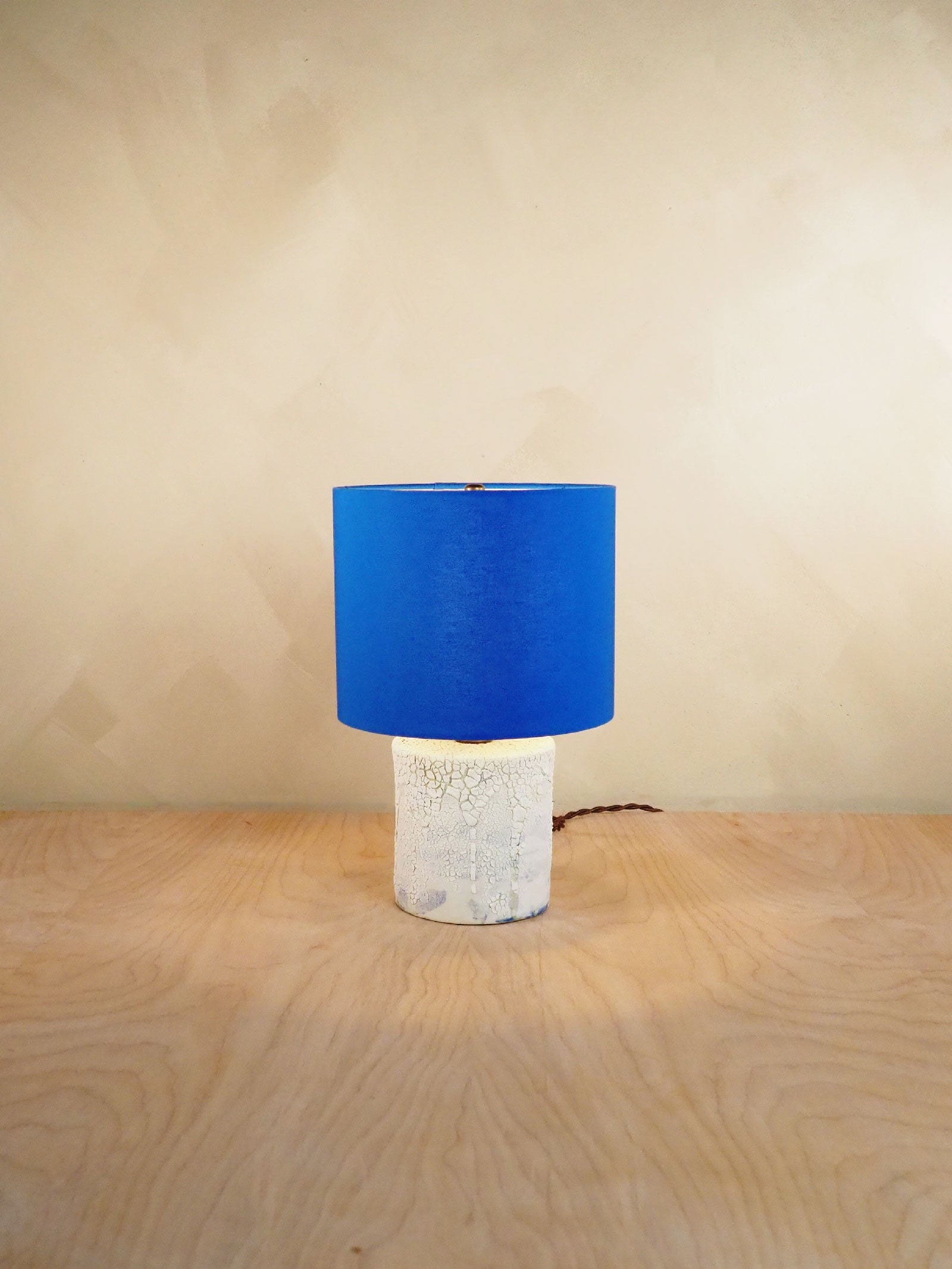 Petite Blue Crackle Lamp