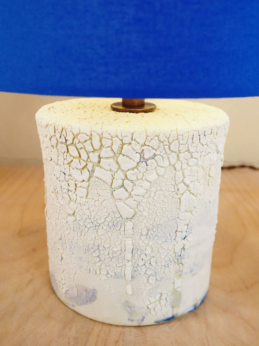 Petite Blue Crackle Lamp