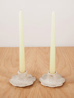 Flor Taper Candlestick Holder, Pair (Oatmeal)