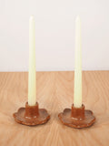 Flor Taper Candlestick Holder, Pair (Saddle Brown)