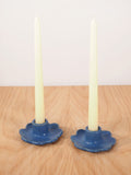 Flor Taper Candlestick Holder, Pair (Blue)