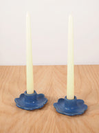 Flor Taper Candlestick Holder, Pair (Blue)