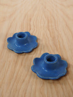 Flor Taper Candlestick Holder, Pair (Blue)