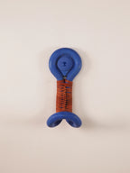 Wall hook with leather cording (Blue)