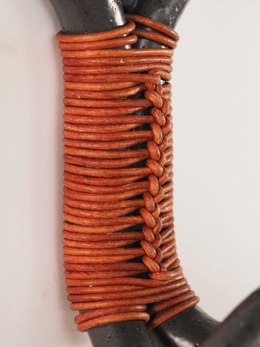 Wallhook with leather cording (Charcoal)