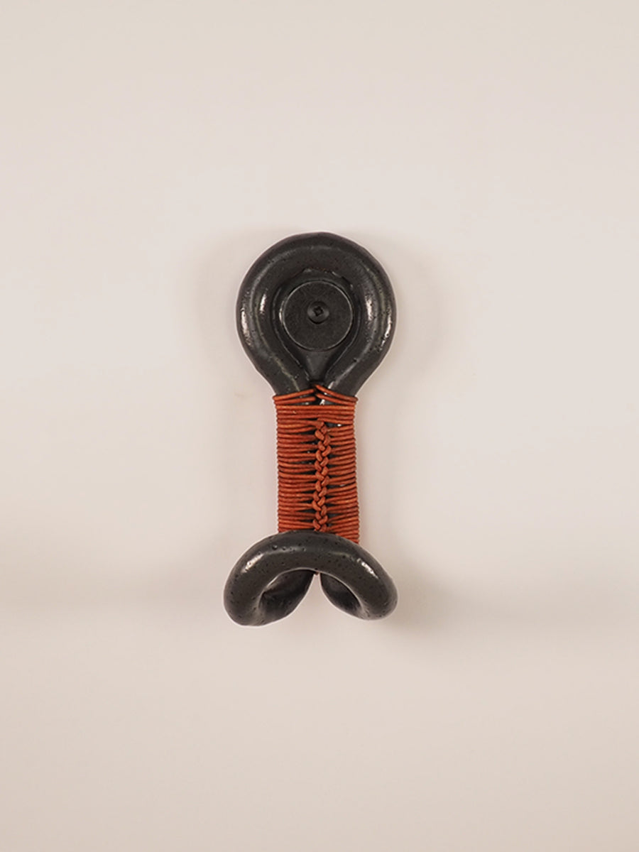 Wallhook with leather cording (Charcoal)